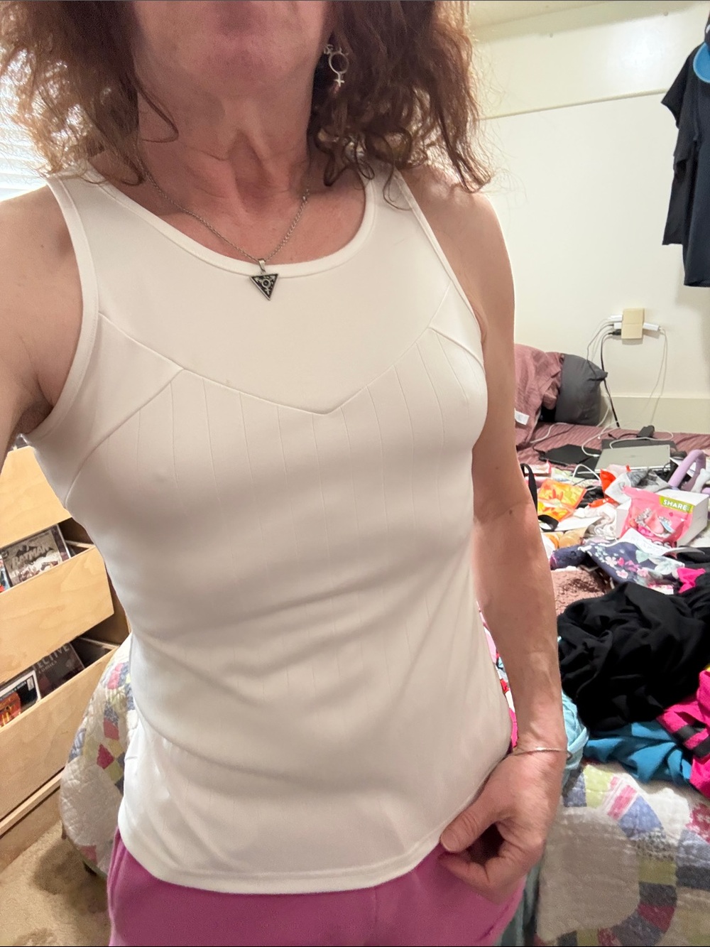 Fila White Sculpted Women's Tank Top M
